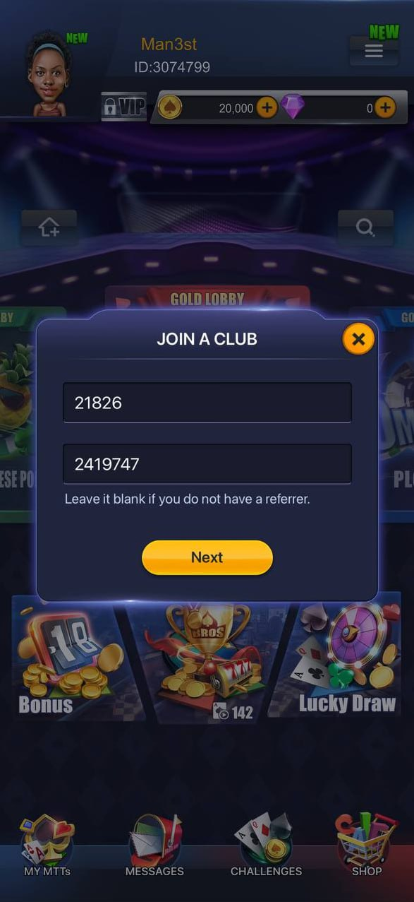 Enter Club Details